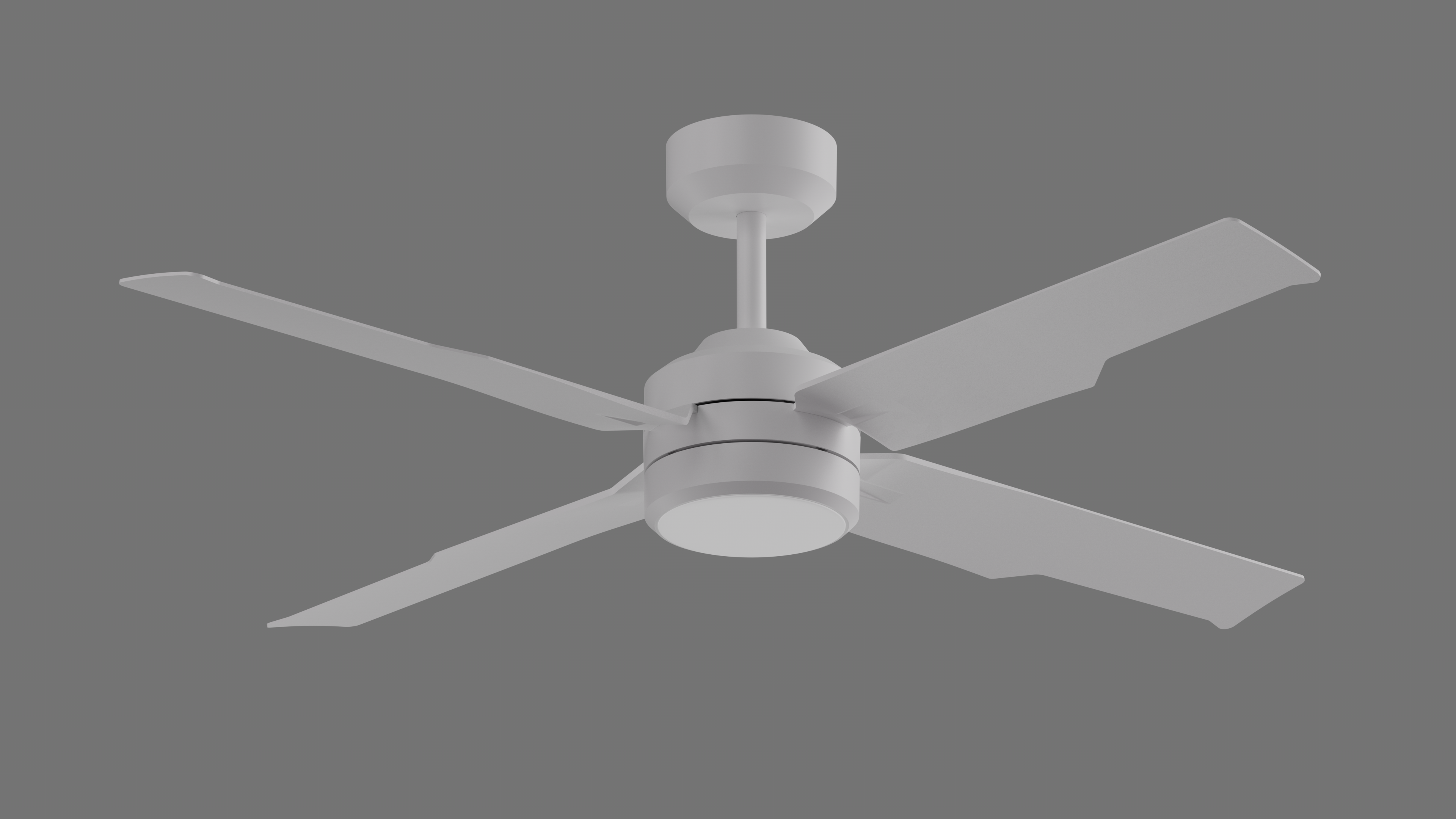 White ceiling fan with integrated light presented by Huazhen