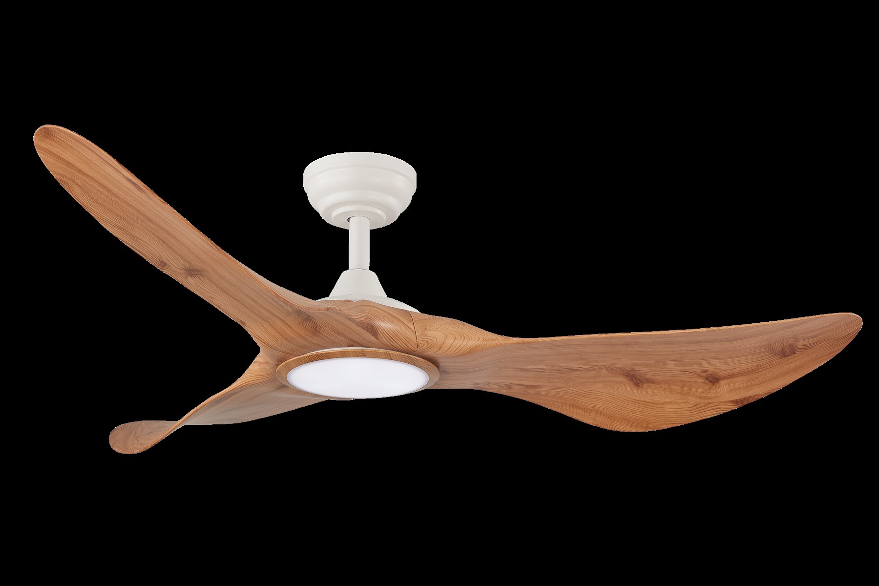 Wood-look ceiling fan with light presented by Huazhen